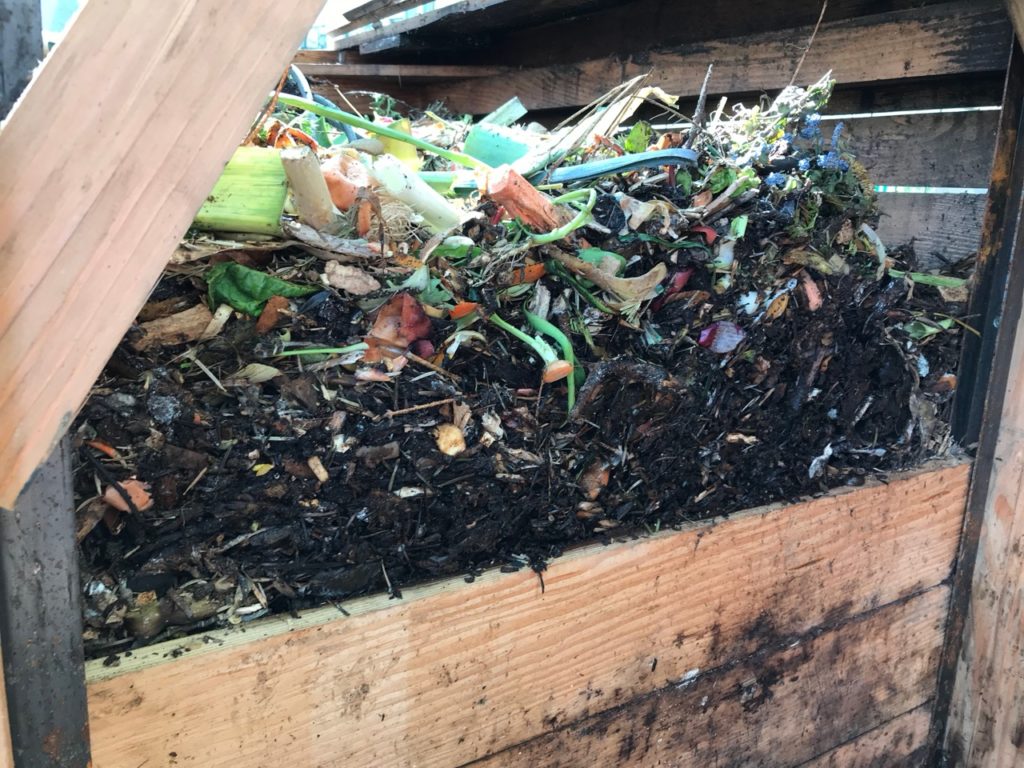 Couche après couche, des semaines de compost